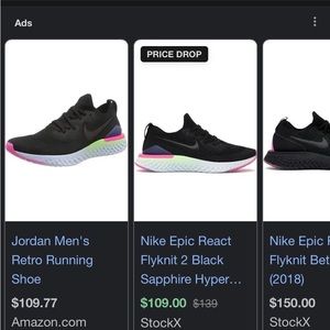 Black Nikes size W10-